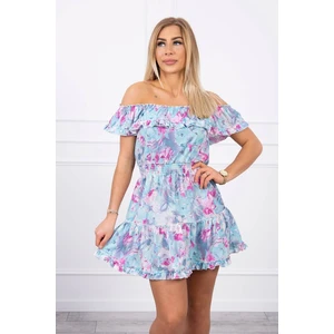 Off-the-shoulder floral dress mint