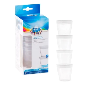 Canpol babies Storage Containers zásobníky k uchovávání pokrmů s víčkem 4x180 ml