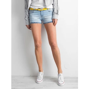 Women´s denim shorts with an application of blue