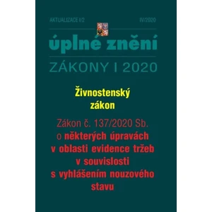 Aktualizace I/2 - Živnostenský zákon, Zákon o některých úpravách v oblasti evidence tržeb v souvislosti s vyhlášením nouzového stavu