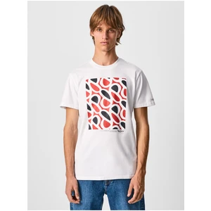 White Men's T-Shirt Pepe Jeans Agin - Men