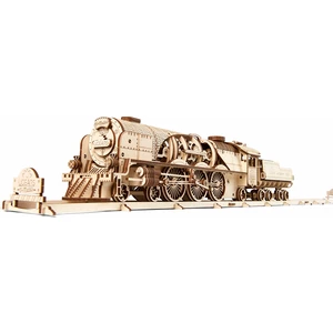 Ugears 3D Puzzle Parní vlak V Express s tendrem na uhlí 538 dílů