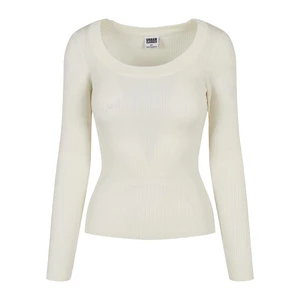 Ladies Wide Neckline Sweater Whitesand
