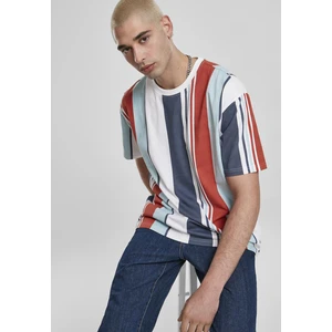 Heavy Oversized Big AOP Stripe Tee Burned Red