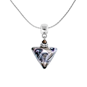 Lampglas Unikátny náhrdelník Cleopatra`s Dream Triangle s perlou Lampglas NTA13