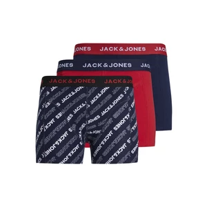 Jack&Jones 3 PACK - pánské boxerky JACBRAND 12211163 Navy Blazer True Red - Navy Blazer M