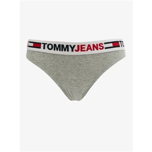 Světle šedé dámské žíhané kalhotky Tommy Jeans - Dámské