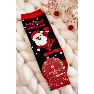 Children's socks "Merry Christmas" Nicholas Black and Red