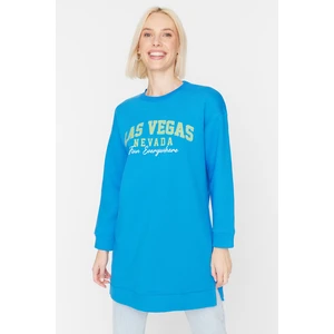 Trendyol Sweatshirt - Blue - Oversize