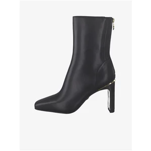 Black Tamaris Leather High HeelEd Ankle Boots - Women