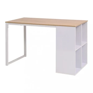 Psací stůl s regálem 120x60 cm Dekorhome Bílá / dub,Psací stůl s regálem 120x60 cm Dekorhome Bílá / dub