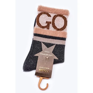 WOMEN'S COTTON SOCKS GO-GO with COSAS fur grey