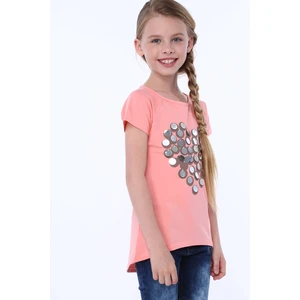 T-shirt with mirrored peach petals