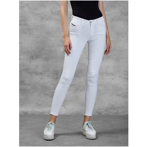 White Women's Shortened Skinny Fit Jeans Diesel - Women