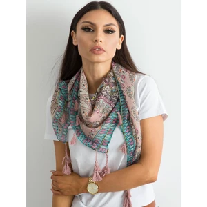 Light pink scarf with ethnic print