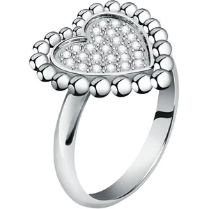 Morellato Romantický oceľový prsteň s čírymi kryštálmi Dolcevita SAUA14 54 mm