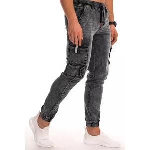 Men's black denim joggers UX2988