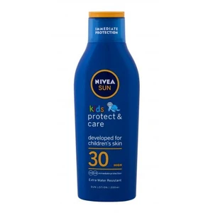 Nivea Sun Kids Protect & Care Sun Lotion SPF30 200 ml opalovací přípravek na tělo pro děti na všechny typy pleti; voděodolná; s ochranným faktorem SPF