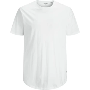 Jack&Jones PLUS Pánske tričko JJENOA Long Line Fit 12184933 White XXL