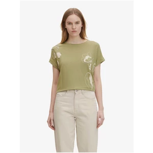 Light Green Women's T-Shirt with Tom Tailor Print - Women