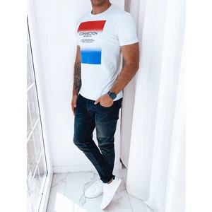 White men's T-shirt with Dstreet print
