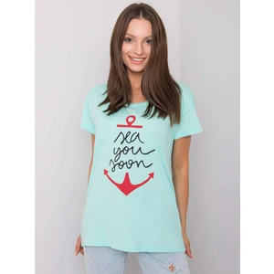 Mint t-shirt with an inscription