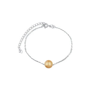 JwL Luxury Pearls Stříbrný náramek se zlatou perlou z jižního Pacifiku JL0728