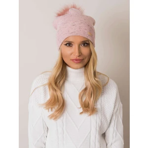 RUE PARIS Dirty pink women´s hat with a pompom