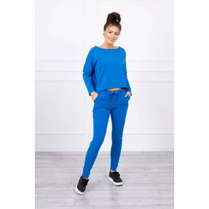 Set with oversized blouse mauve-blue