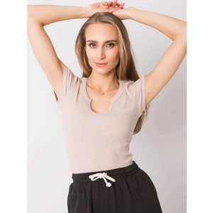 OCH BELLA Beige ribbed t-shirt