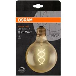 LED žárovka Vintage 1906 E27 Osram 4,5W (25W) teplá bílá (2000K) Retro Filament Gold Globe125 stmívatelná