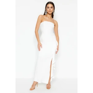 Trendyol Ecru Lined Woven Wedding/Wedding Long Evening Evening Dress