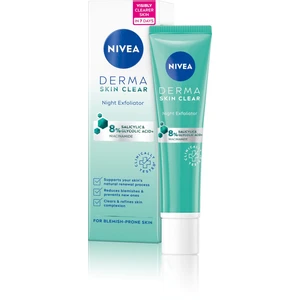 Nivea Nočný exfoliačný pleťový peeling Derma Skin Clear (Night Exfoliator) 40 ml