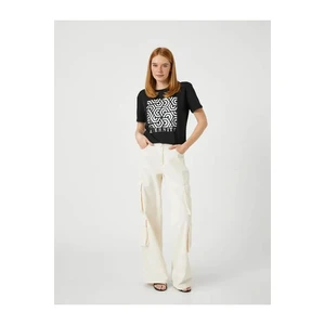 Koton Women's T-shirt Black 3sak50246ek
