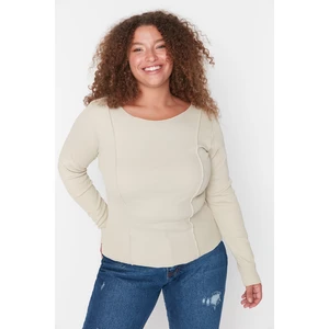 Trendyol Curve Stone Stitch Detail Round Neck Knitted Blouse