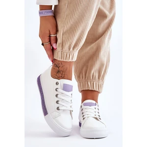 Women's low sneakers white-purple Demira