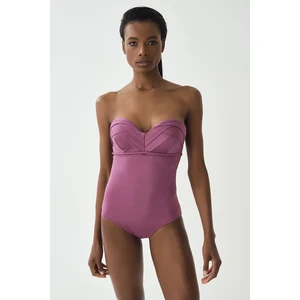 Dagi Plum Covered Strapless Swimwear