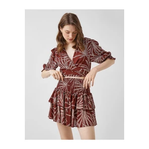 Koton Crop Wrapped Blouse Short Sleeve