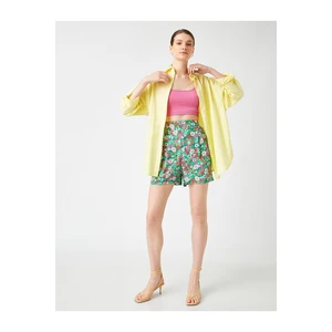 Koton Floral Mini Shorts Pleated