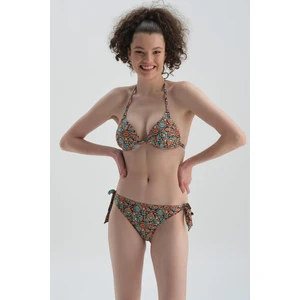 Dagi Tile - Turquoise Lace-Up Bikini Bottoms