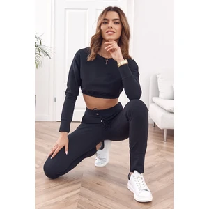 Basic black sports tracksuit