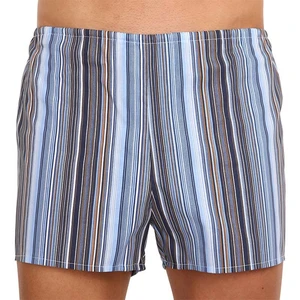 Classic men's shorts Foltýn blue with oversized stripes