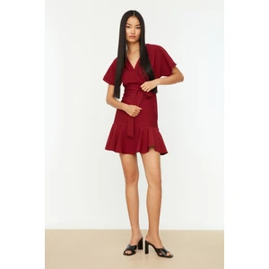 Trendyol Claret Red Belted Dress