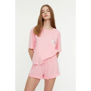 Trendyol Pajama Set - Pink - Plain