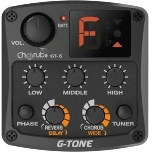 Cherub GT-6 Acoustic Guitar Preamp Piezo Pickup Reverb Delay Chorus 3 Band EQ Equalizer LCD Tuner Effect for Guitar Pick