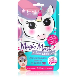 Eveline Cosmetics Magic Mask Cute Unicorn textilná 3D hĺbkovo čistiaca maska