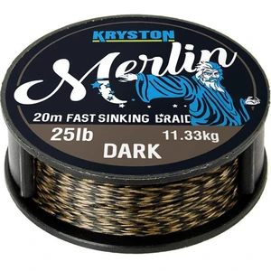 Kryston návazcová šňůrka merlin fast sinking braid černá 20 m-nosnost 25 lb