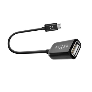 OTG datový kabel FIXED s konektory micro USB/USB (F), USB 2.0, 20 cm, černý