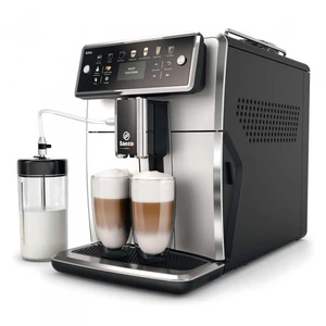 Espresso Saeco Xelsis SM7581/00 čierny/strieborn... Automatický kávovar s nádobou na mléko, 12 druhů nápojů, systém LatteDuo připraví 2 šálky najednou