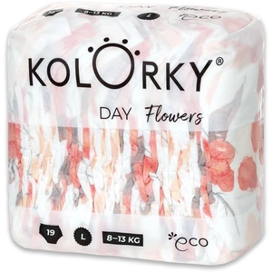 KOLORKY DAY - květy - L (8-13 kg) - 19 ks - jednorázové eko plenky